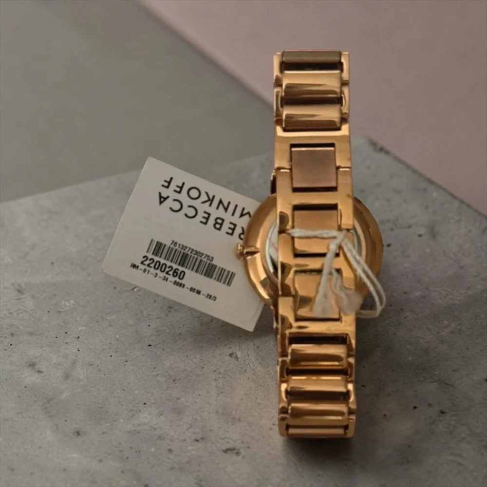Rebecca Minkoff Major Gold Tone Watch Gray Face 35mm NWT 2200260